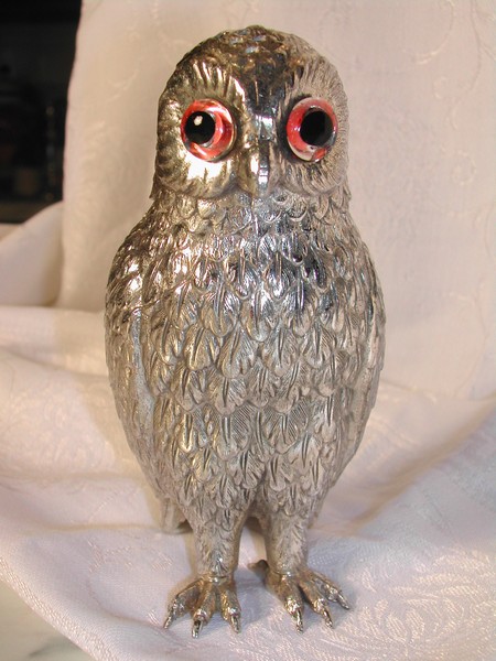 Unique Old Silver Plate Owl Sugar Castor England