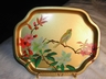 Elegant English Gold Bird & Botanical Tin Tip Tray