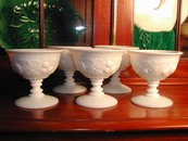 Westmoreland Della Robbia Milk Glass Sherbert Footed Dishes