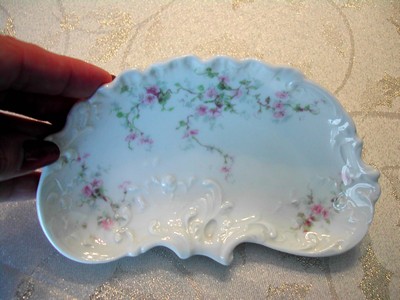 Vtg hand-painted serving platter 11 1/2 x 9 1/4