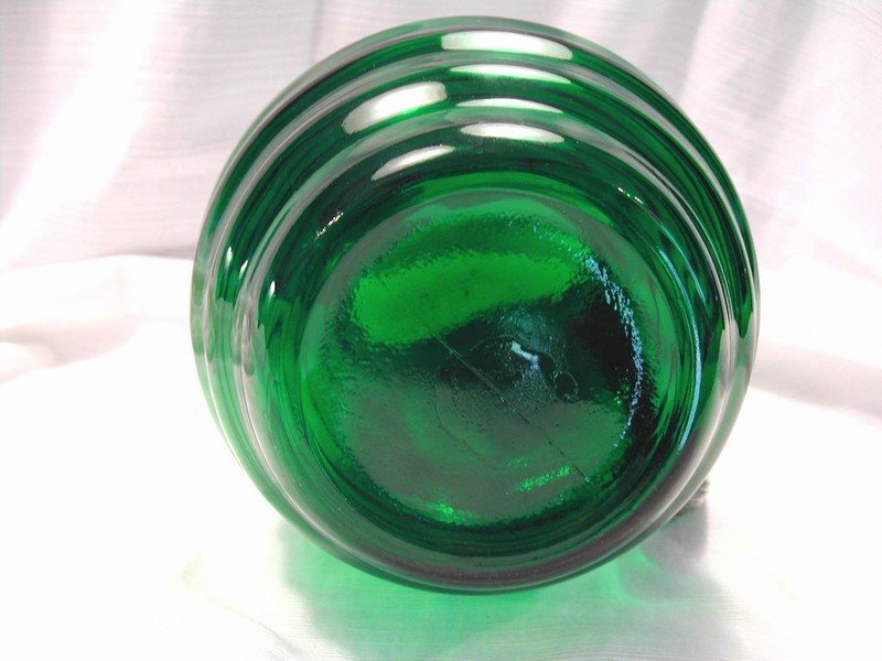 Anchor Hocking Forest Green Glass Whirly Twirly Pitcher