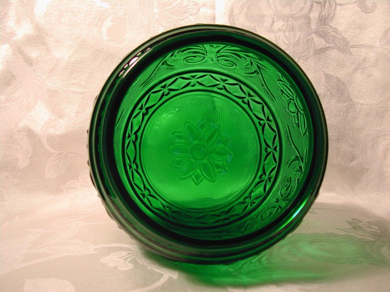 Anchor Hocking Sandwich Glass Cookie Jar Forest Green