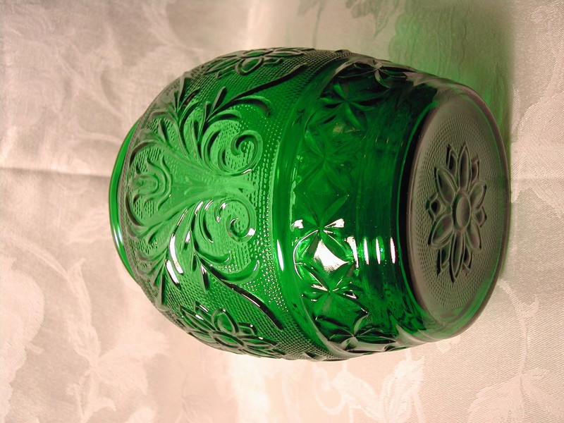 Anchor Hocking Sandwich Glass Cookie Jar Forest Green