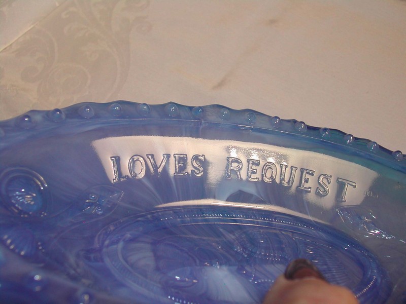 Blue Slag Glass Boyd Glass Co. Pickle Dish