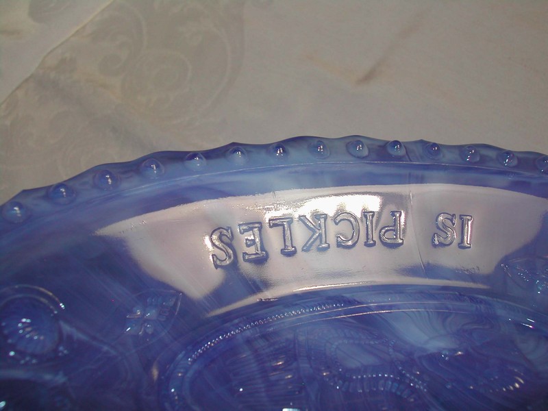 Blue Slag Glass Boyd Glass Co. Pickle Dish