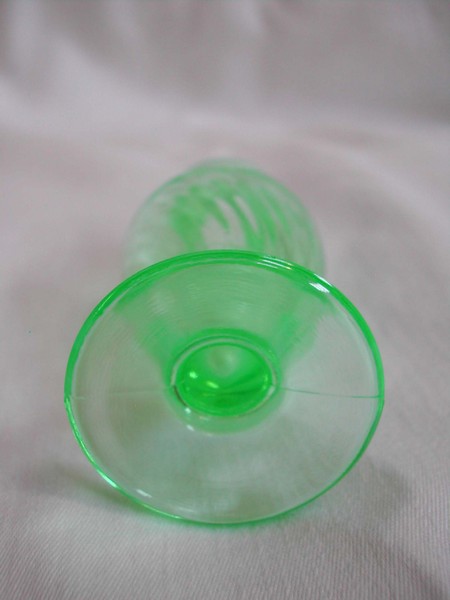 Tiffin (US Glass Co.) Milady Spiral Optic Green Glass Perfume