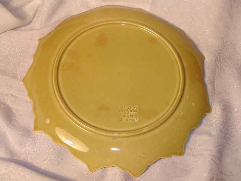 Vintage Large Woodfield Steubenville Leaf Platter