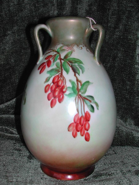 Haviland Limoges Hand Painted Three Handle Vase