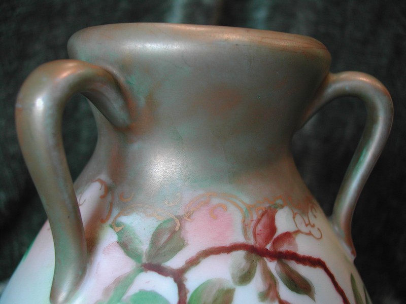 Haviland Limoges Hand Painted Three Handle Vase